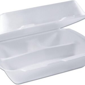 FOAM LUNCH BOX 3COMP 100PCS