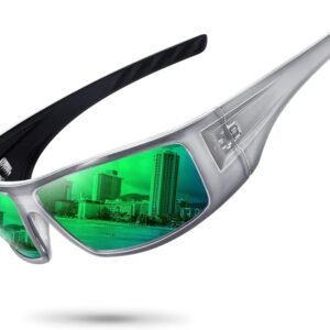 PASSONG Running Sunglasses For Men Women UV -Pink frame gray lens