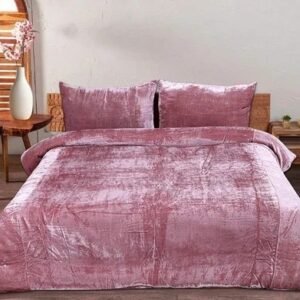 VELVET BED COVER WITH ZIP
