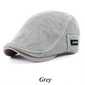 Handsome White Breathable Eyelet Beret Cap- White