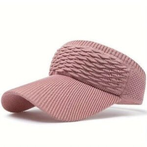 Solid Color Knitted Visor Hats Trendy Breathable Elastic Sun