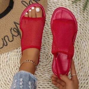 Women's Flat Sandals, Breathable Mesh Slip