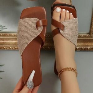 Women's Square Toe Flat Slides