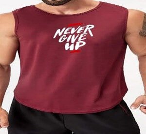NEVER GIVE UP MEN S/LESS T-SHIRT