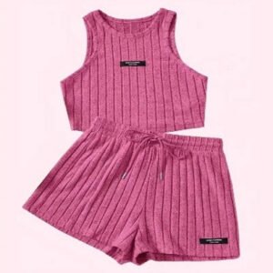 Ribbed Casual Two-piece Set