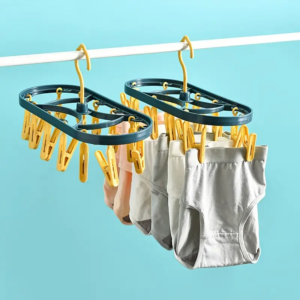 1pc Drying Underwear Hosiery Hanger Clip 12 Clip Wind-proof Multi-functional Drying Hanger