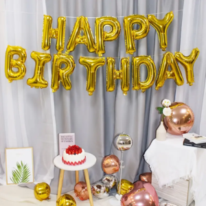 Happy Birthday Banner Gold
