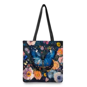 BUTTERFLY PRINT BEACH TOTE BAG