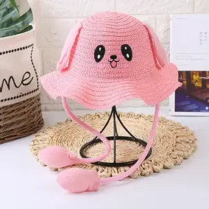 CUTE CARTOON RABBIT FEMALE STRAW HAT
