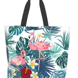 Flamingo Beach Tote Bags