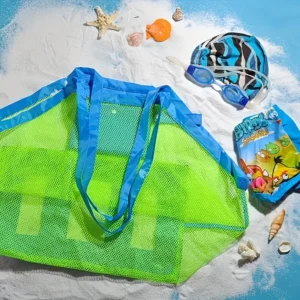 Large Capacity Mesh Beach Toy Storage Bag Sand Dredging Tool Bag