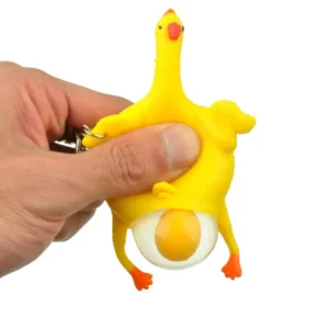 Laying Eggs Chicken Keychain
