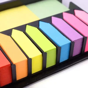 MULTICOLOR STICKY NOTE SET WITH LEATHER CASE