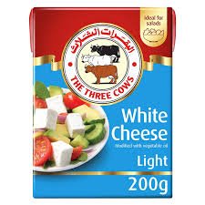 THREE COWS LIGHT WHITE CHEESE 200GM