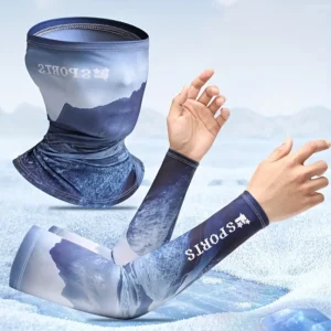1pc+1pair Ice Sleeves And Face Mask Set For Outdoor Sports And Activities
