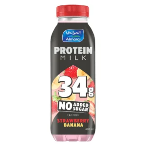 ALMARAI Protein Milk No Added Sugar Strawberry Banana 400mL
