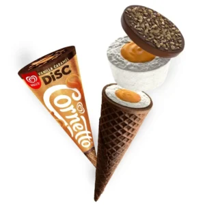 WALL'S CORNETTO DISC VANILLA CARAMEL ICE CREAM 130ML