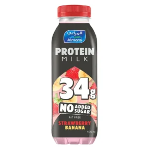 ALMARAI No Added Sugar Strawberry Banana Protein Milk 400ml