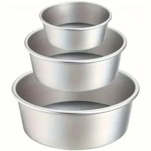 ALUMINIUM CAKE PAN 3PCS SET 5.08CM /10.16CM