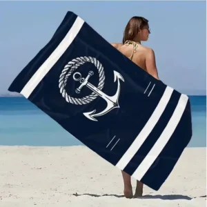 ANCHOR PATTERN BEACH TOWEL 70x180CM