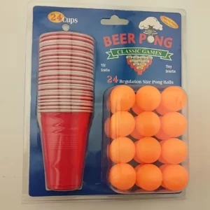 BEER PONG GAME SET WITH 24 CUPS