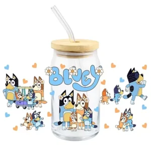 BLUEY CARTOON THEMED WATER CUP STICKER