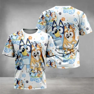 BLUEY FULL PRINT CARTOON PRINT T-SHIRT 5-6YEARS