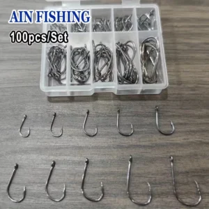 FISHING HOOKS 100'S SET BOX FH19-100-T