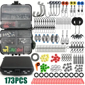 FISHING TACKLE KIT WITH TACKLE BOX 173PCS