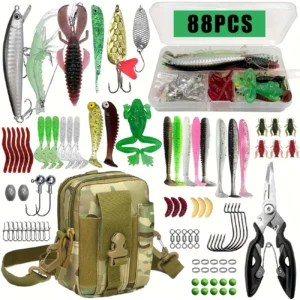 FISHING TACKLE SET WITH STORAGE BOX & BACKPACK