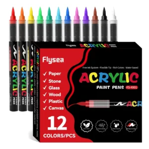 FLYSEA ACRYLIC PAINT PENS 12'S FS-4901