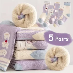 GIRL'S WINTER SOCKS WITH HEART RABBIT THEME-XL