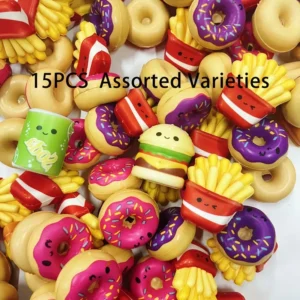 HOOLYUK MINI SQUISHY FAST FOOD TOY 15PCSM