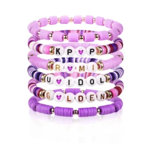 K-POP LETTER BRACELET 6PCS SET-SMALL