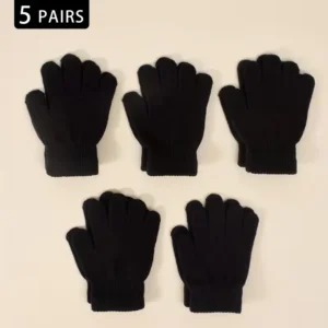 KIDS WINTER GLOVES BLACK 1PAIR 8-12 YEARS