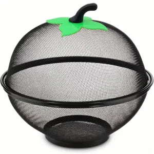METAL FRUIT BASKET WITH MESH COVER