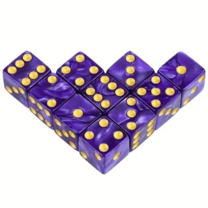RIGHT-ANGLE PEARL PATTERN DICE 16MM 10'S PKT-PRPLE