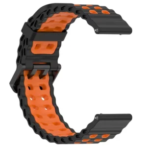 SMART WATCH STRAP 22MM-BLACK & ORANGE