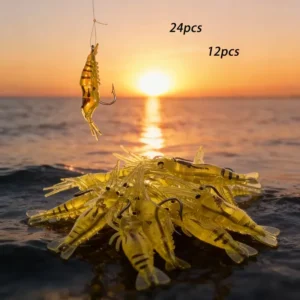 SOFT SHRIMP FISHING BAITH WITH HOOK YELLOW