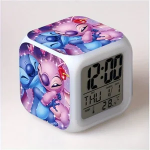 Stitch Colour Change Digital Alarm Clock-Up Right