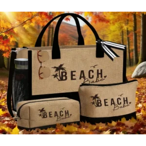 Women'S Beach Babe Tote Bag 3Pcs