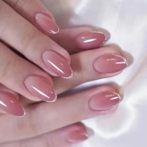 24pcs Nails Nude Pink