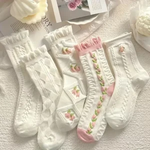 Floral 3D Texture Socks