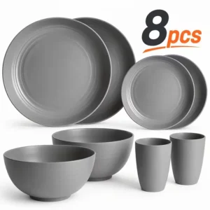 High-Quality Plastic Tableware Set 8pcs