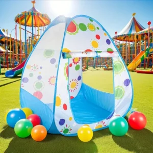 POLKA DOT FOUR SIDED TENT BLUE